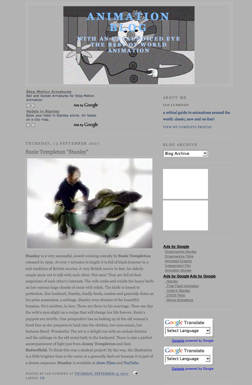 Animation Blog - with an unjaundiced eye the best of world animation: Review of Stanley